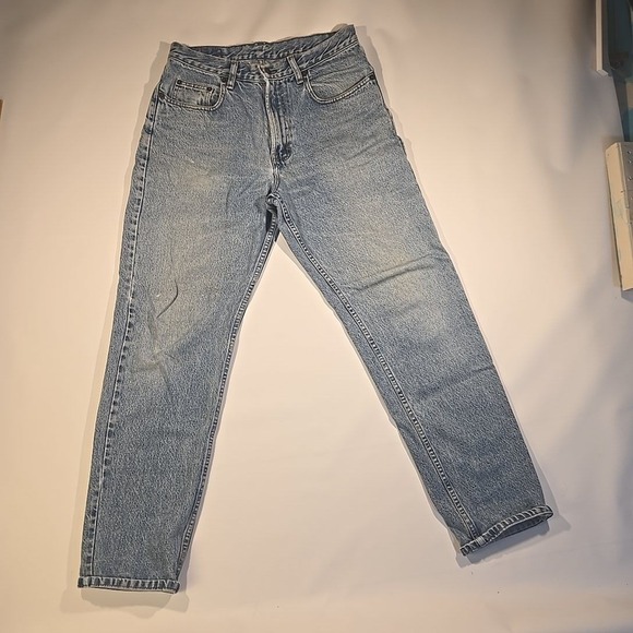 VTG 1997 Gap 1969 Men 31x32 Blue High Rise Tapered Jeans 7in Leg 90s USA Loose - Picture 10 of 12